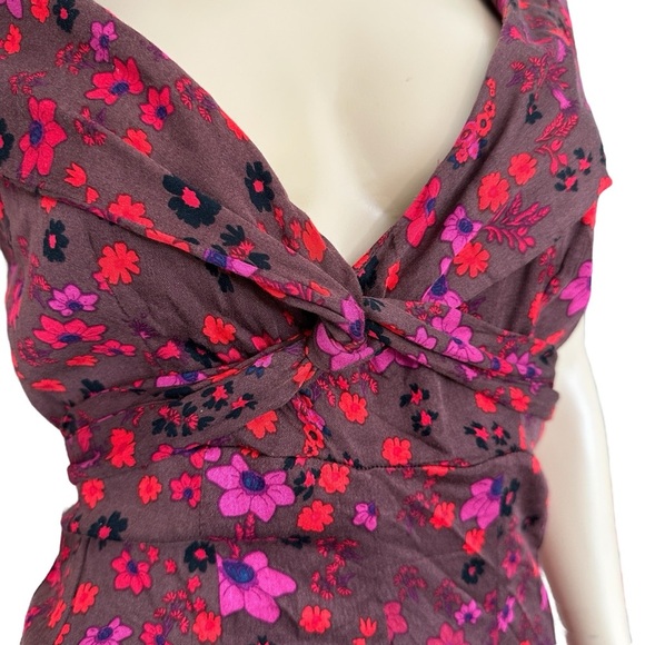 Free People It Takes Two Plum floral dress NWT Small - Picture 5 of 5